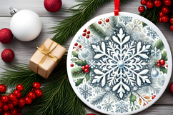 Round Christmass Ornament PNG Product Image 2