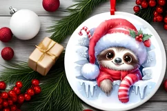 Round Christmas Ornament Sublimation|Clipart Product Image 2