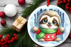 Round Christmas Ornament Sublimation|Clipart Product Image 2