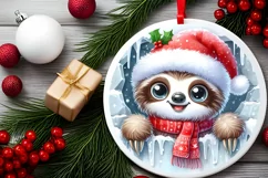 Round Christmas Ornament Sublimation|Clipart Product Image 2