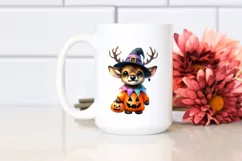 Simple Watercolor Vibrant Elk Halloween | Clipart Product Image 2