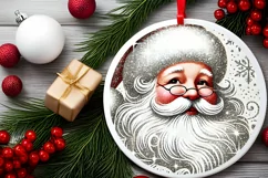 Round Christmas Ornament Sublimation|Clipart Product Image 1