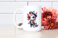 colorful Baby Unicorn Jumping over Rainbow Product Image 2