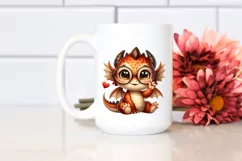 Cute Baby Dragon Showing Love Sign Clipart Product Image 2