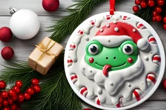 Round Christmas Ornament Sublimation|Clipart Product Image 2