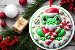 Round Christmas Ornament Sublimation|Clipart Product Image 2