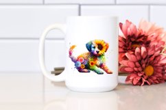 splashes,puppy made of flowers PNG Product Image 2