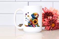 splashes,puppy made of flowers PNG Product Image 2