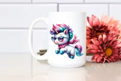 Cute Baby Unicorn Jumping PNG Product Image 2