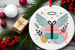 Round Christmas Ornament Sublimation|Clipart Product Image 1