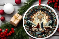Round Christmass Ornament PNG Product Image 2