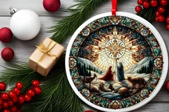 Round Christmas Ornament Sublimation|Clipart Product Image 1