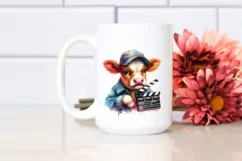 Colorful Baby Cow Director Cap PNG Product Image 2