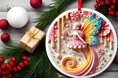 Round Christmas Ornament Sublimation|Clipart Product Image 1
