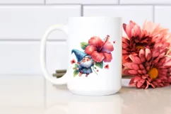 Cute Gnome Holding Hibiscus | Sublimation | Clipart Product Image 2