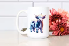 Colorful Baby Highland Cow Pole PNG Product Image 2