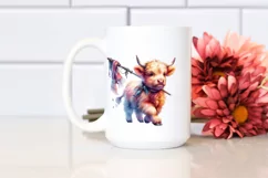 Colorful Baby Highland Cow Pole PNG Product Image 2