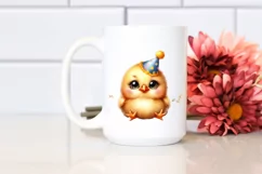 Cute Baby Chicken with Party Hat, PNG Product Image 2