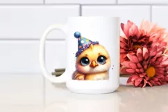 Cute Baby Chicken with Party Hat, PNG Product Image 2