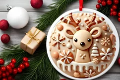 Round Christmas Ornament Sublimation|Clipart Product Image 1