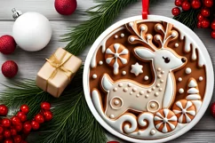 Round Christmas Ornament Sublimation|Clipart Product Image 2