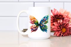 Vibrant Abstract Flower Butterfly PNG Product Image 2