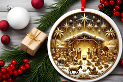 Round Christmass Ornament PNG Product Image 2