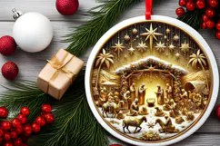 Round Christmass Ornament PNG Product Image 2