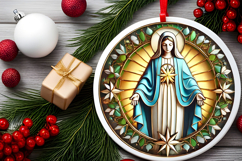 Round Christmass Ornament PNG Product Image 2