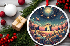 Round Christmass Ornament PNG Product Image 2