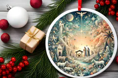 Round Christmass Ornament PNG Product Image 2