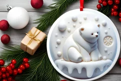 Round Christmas Ornament Sublimation|Clipart Product Image 2