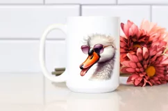 Vibrant Swan Watercolor Sunglasses Clipart Product Image 2