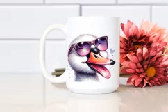 Vibrant Swan Watercolor Sunglasses Clipart Product Image 2