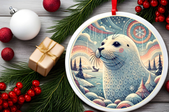 Round Christmass Ornament PNG Product Image 2