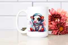 Colorful Baby Cow Astronaut PNG Product Image 2