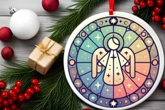 Round Christmas Ornament Sublimation|Clipart Product Image 1