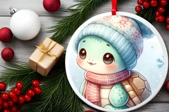 Cute Baby Turtle Winter Clothes Cloud PNG Product Image 2