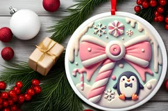 Round Christmas Ornament Sublimation|Clipart Product Image 1
