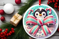 Round Christmas Ornament Sublimation|Clipart Product Image 1