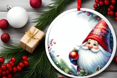 Christmas Gnome Round Ornament PNG Product Image 2