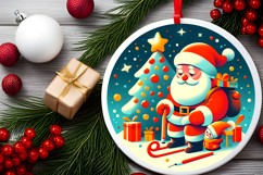 Round Christmass Ornament PNG Product Image 2