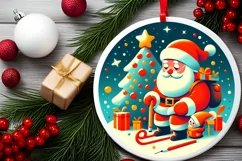 Round Christmas Ornament Sublimation|Clipart Product Image 2