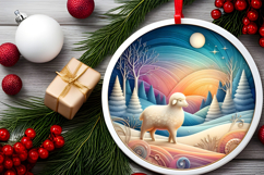 Round Christmass Ornament PNG Product Image 2