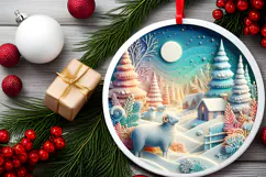 Round Christmass Ornament PNG Product Image 2