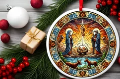 Round Christmas Ornament Sublimation|Clipart Product Image 1