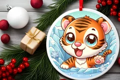 Round Christmas Ornament Sublimation|Clipart Product Image 2