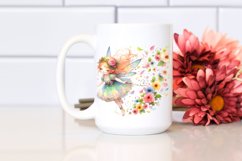 Colorful Whimsical Fairy with Petals | Sublimation | Clipart Product Image 2