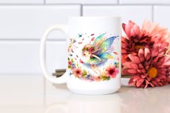 Colorful Whimsical Fairy with Petals | Sublimation | Clipart Product Image 2