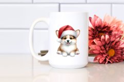 santa hat,pembroke welsh corgi,pastel colors Product Image 2
